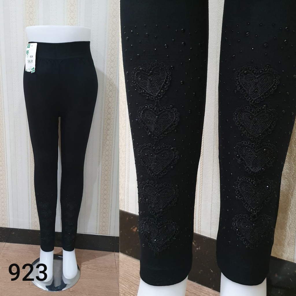 NEW LEGGING IMPORT RENDA 923(LOVE HITAM)/LEGGING MURAH