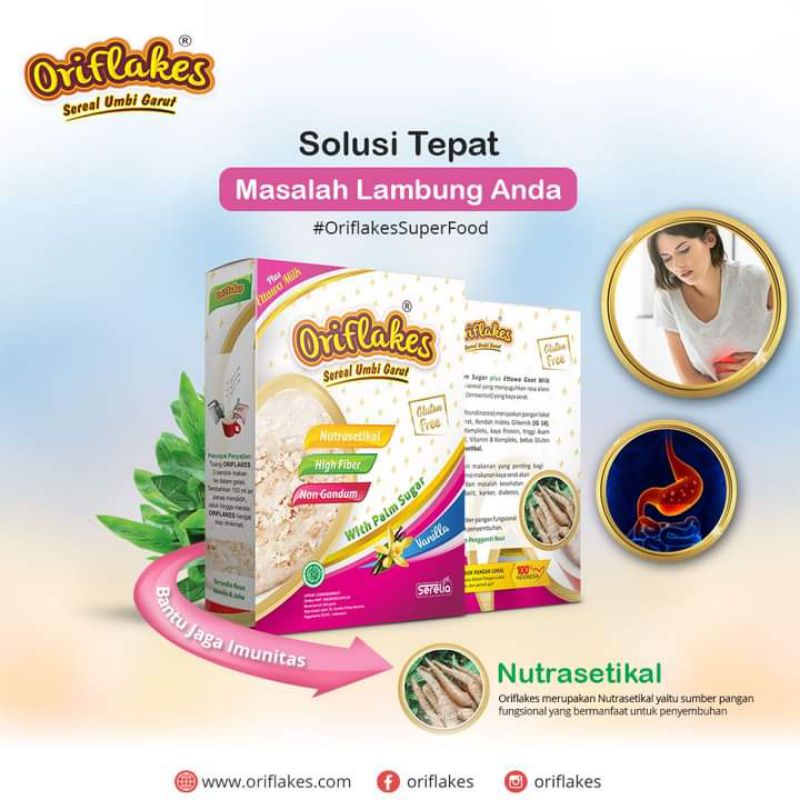 

ORIFLAKES - Sereal umbi garut - Asam Lambung & Maag - Oriflakes gastro 900gr