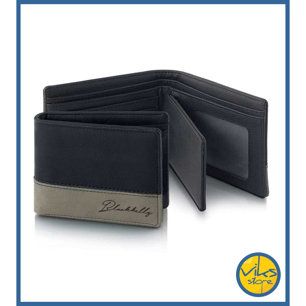 Dompet Pria Kulit Sintesis Wallet Blackkelly