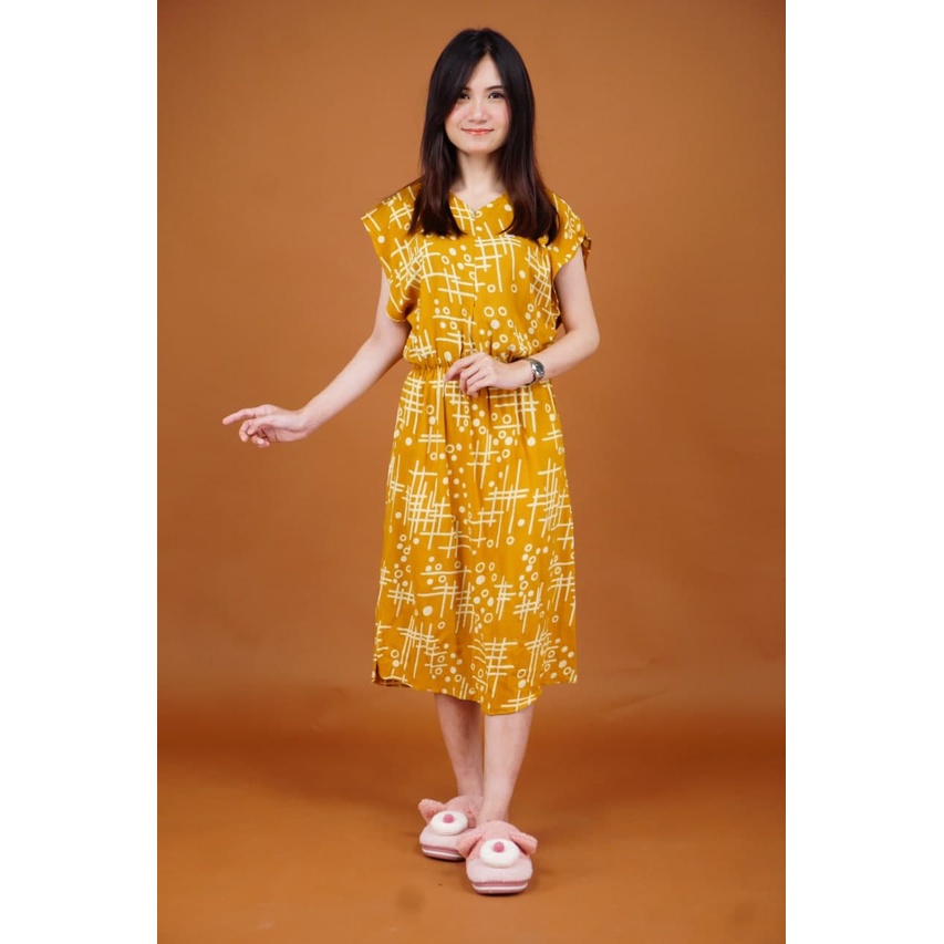 DASTER MANOHARA SANTUNG PAKAIAN BAJU TIDUR MURAH KEKINIAN BATIKWARNA-MHS Pagar Kuning