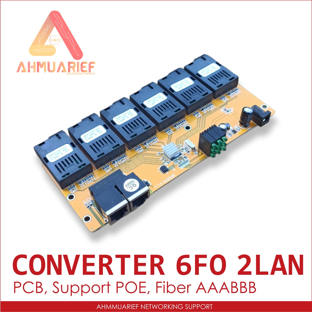 Support POE Reverse PCB Only Media Converter Switch Fiber Optik 6 Port Fiber AAABBB 2 Port LAN RJ45 6SC 2PE CM6FQE 6FO 2SC 2RJ45 2LAN