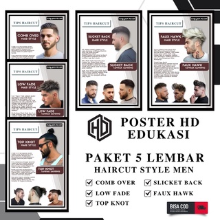 Jual Poster Edukasi Model Pangkas Rambut Dan Barbershop - Hiasan ...