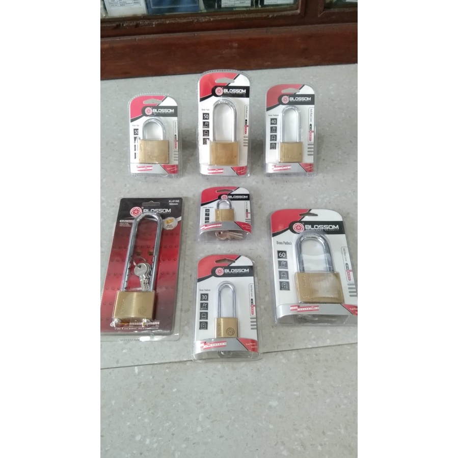 Gembok Besi Baja Kuningan "BLOSSOM" 30 40 50 60