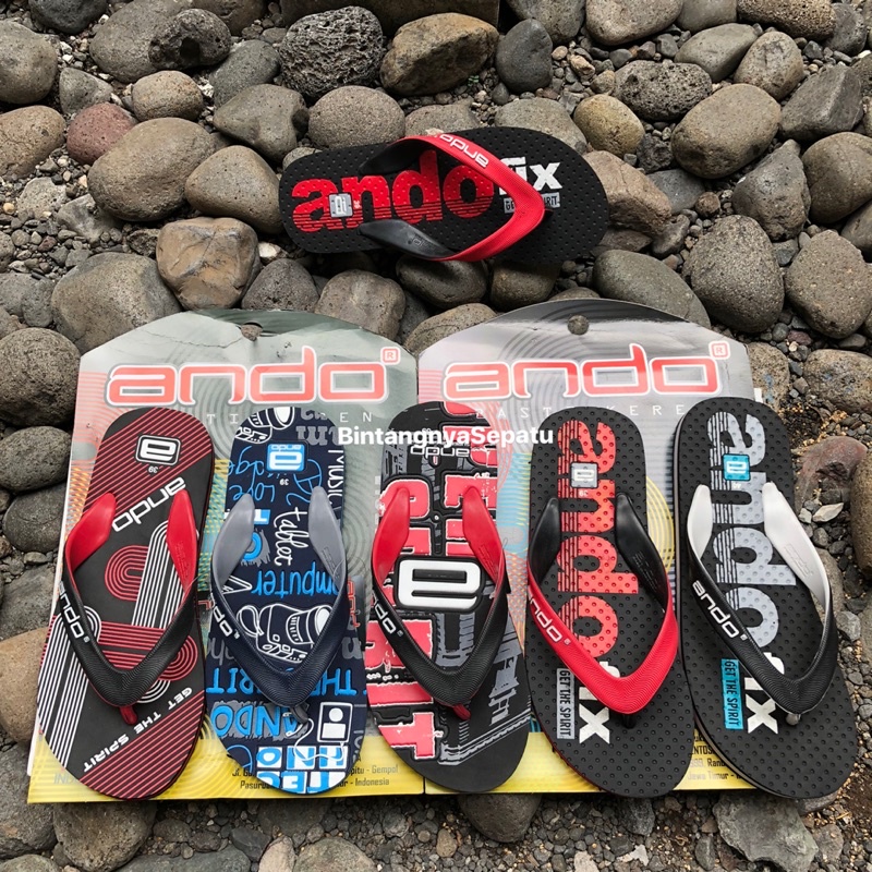 SANDAL JEPIT PRIA ANDO MOTIF