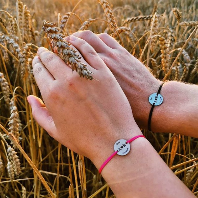 Gelang Tangan Tali Merah Adjustable Aksen Tulisan Make A Wish Love Bahan Stainless Steel