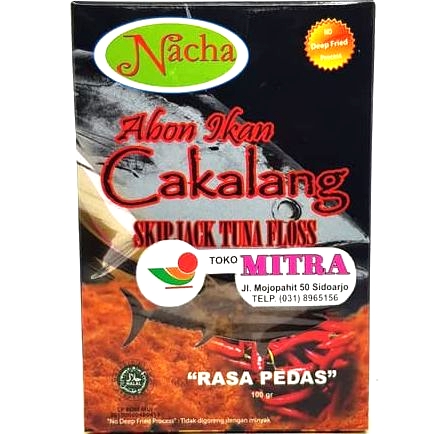 

NACHA ABON IKAN CAKALANG RASA PEDAS 100gr