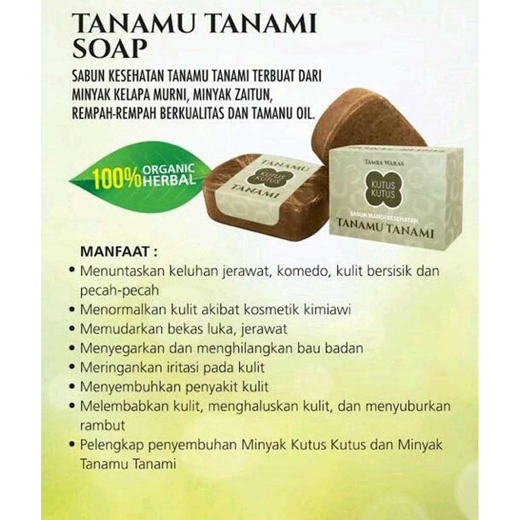 SABUN TANAMU TANAMI SOAP ASLI SABUN KUTUS KUTUS TAMBA WARAS TAMANU OIL