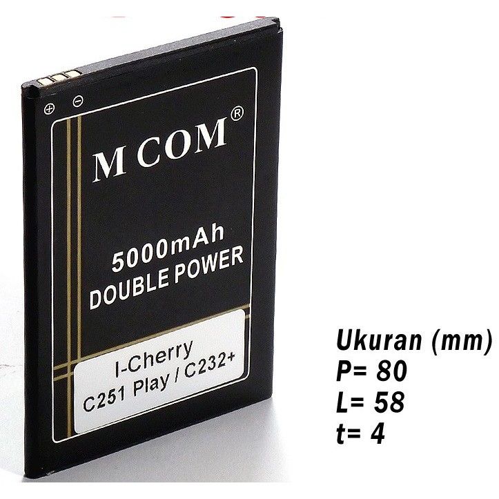 Battery Batre Baterai Double Power Mcom i-Cherry iCherry C251 Play C232 Plus C232+