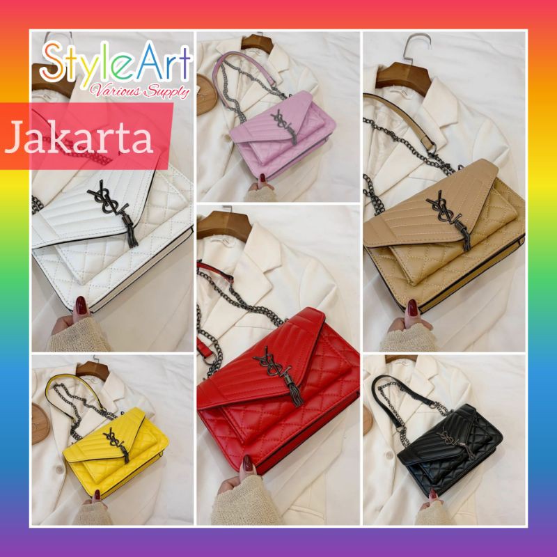 StyleArt SL3586 Tas HandBag Wanita 100% Original Fashion Import Selempang Y8L Qualted Envelope Bag
