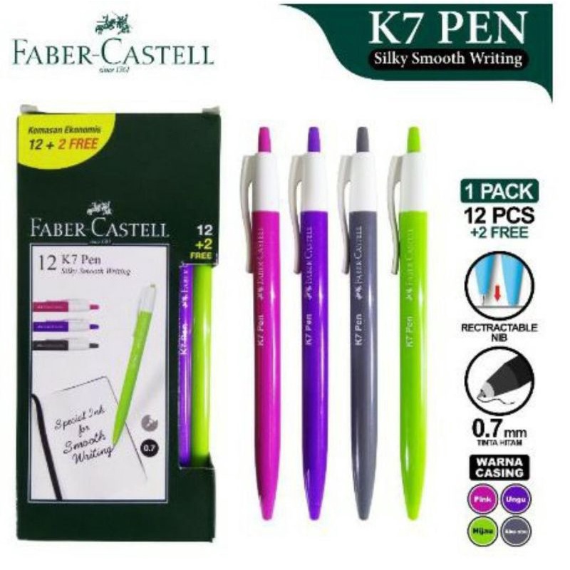 

pulpen/Ballpoint K7 0.70mm tinta hitam