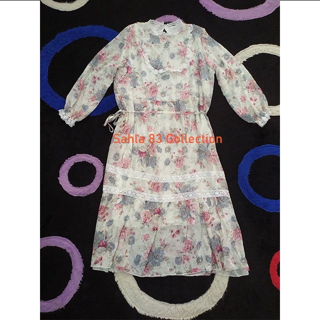 Midi Dress Motif Bunga