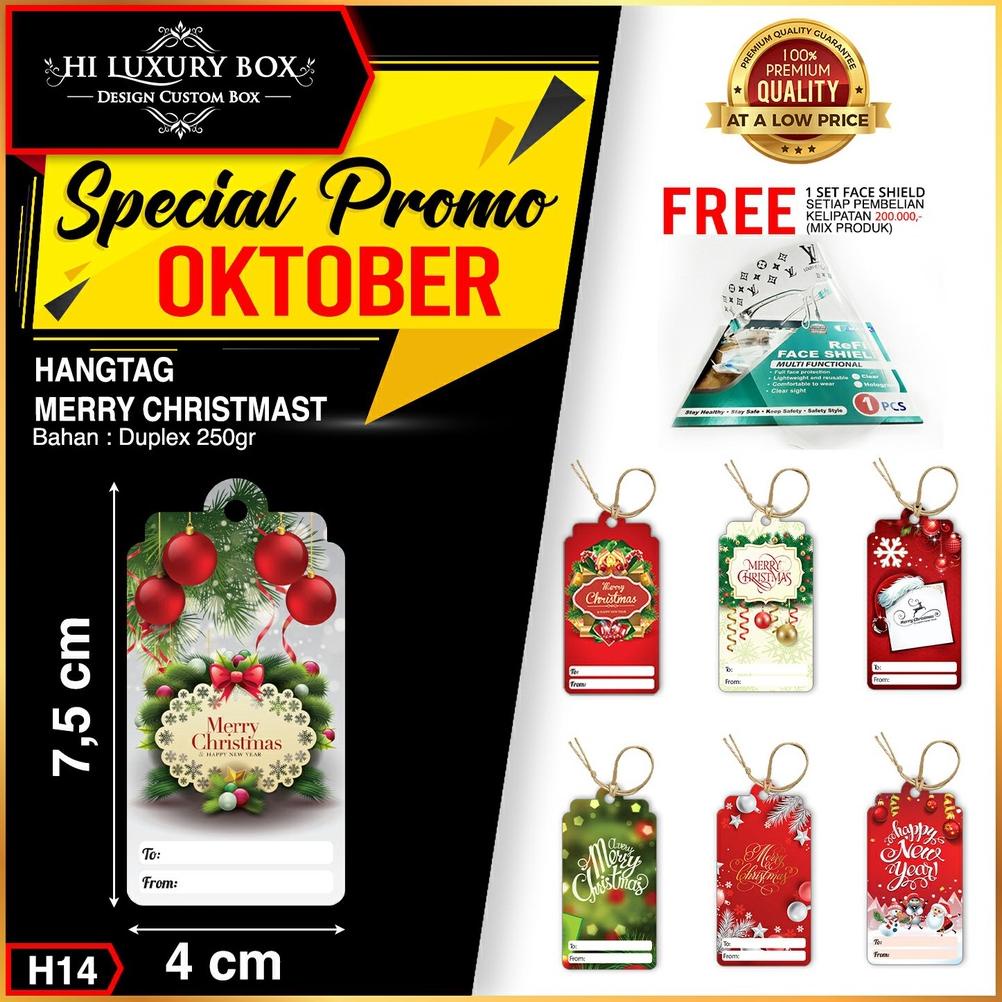

HANG TAG | LABEL BAJU | HANGTAG NATAL | DUPLEX | MURAH | 7.5X4 MERRY CHRISTMAS H14 TERLARIS