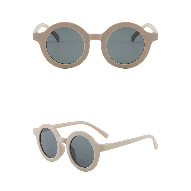 Kacamata Anak Sunglasses Bayi Balita Kids Baby Cute Anti UV Ootd Fashion Gaya Retro Bulat Fashion Anak Cowok Cewek-COFFE