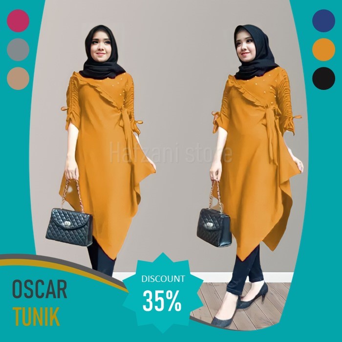 Atasan Tunik Remaja wanita Muslim Fashion baju cewek Oscar Tunic Baju Lebaran Murah Kekinian Terbaru