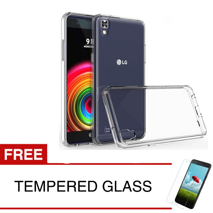 ShockProof Case For LG X Power / K220  - 5.3 inch - Clear - Gratis Tempered Glass
