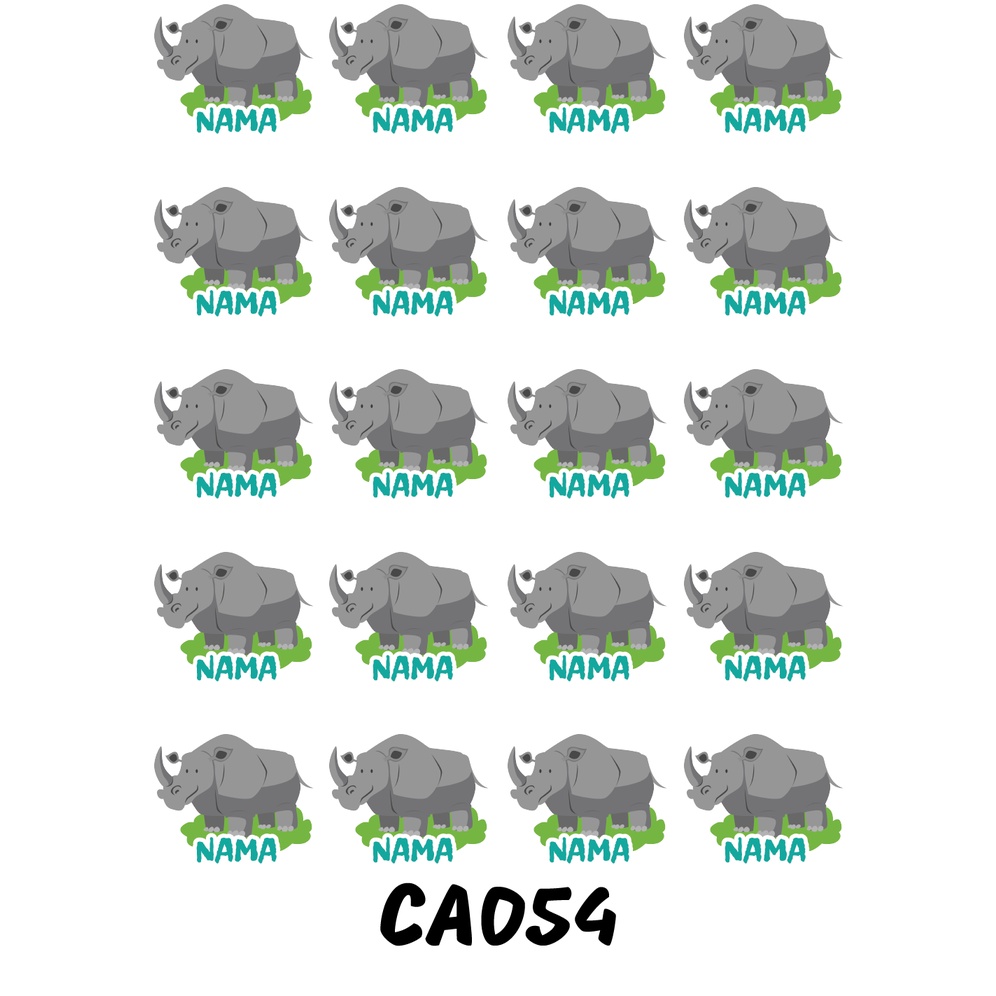 

Sticker Nama Cutting Label Waterproof Tahan Air Rhino B (CA054)