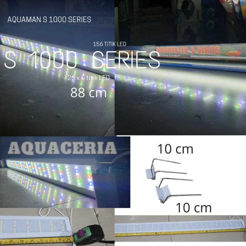 Lampu LED Aquarium AQUAMAN S 1000 SERIES warna RGWB 156 Titik 30 Watt