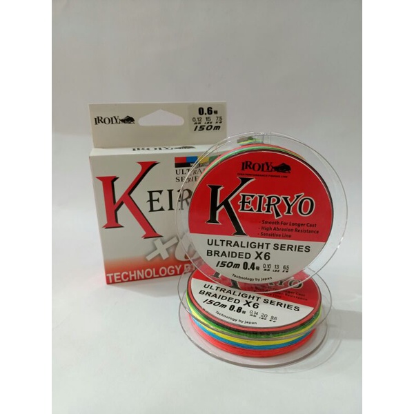 BENANG SERAT IROLY KEIRYO 150 M X6 | PE 0.4—PE 0.8 | MULTICOLOR |