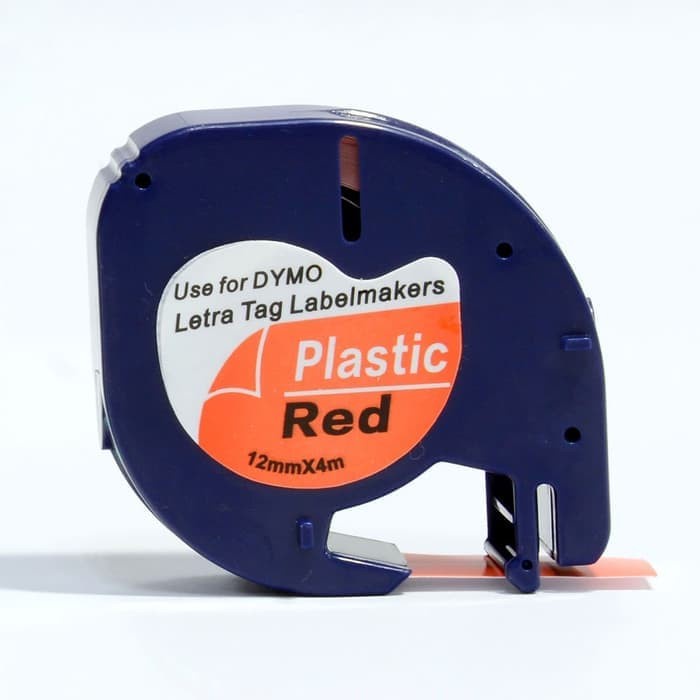 

DYMO LETRATAG LABEL TAPE RED PLASTIC 12MM