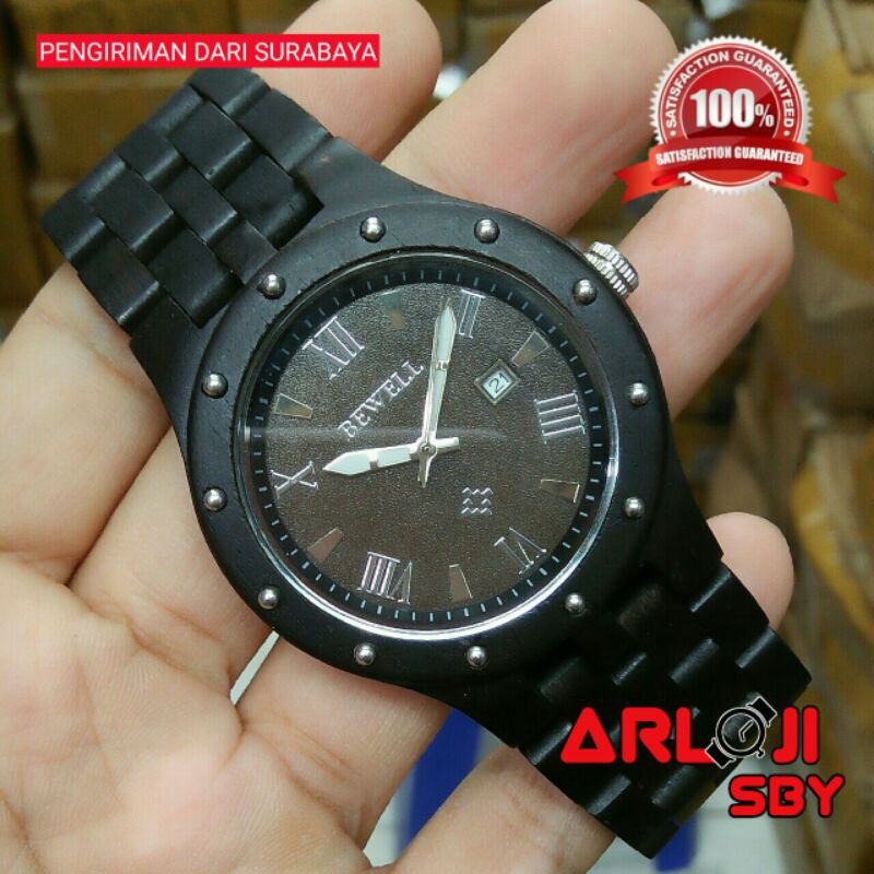 [ COD -ORIGINAL ] Jam tangan kayu BEWELL analog pria original /FULL KAYU