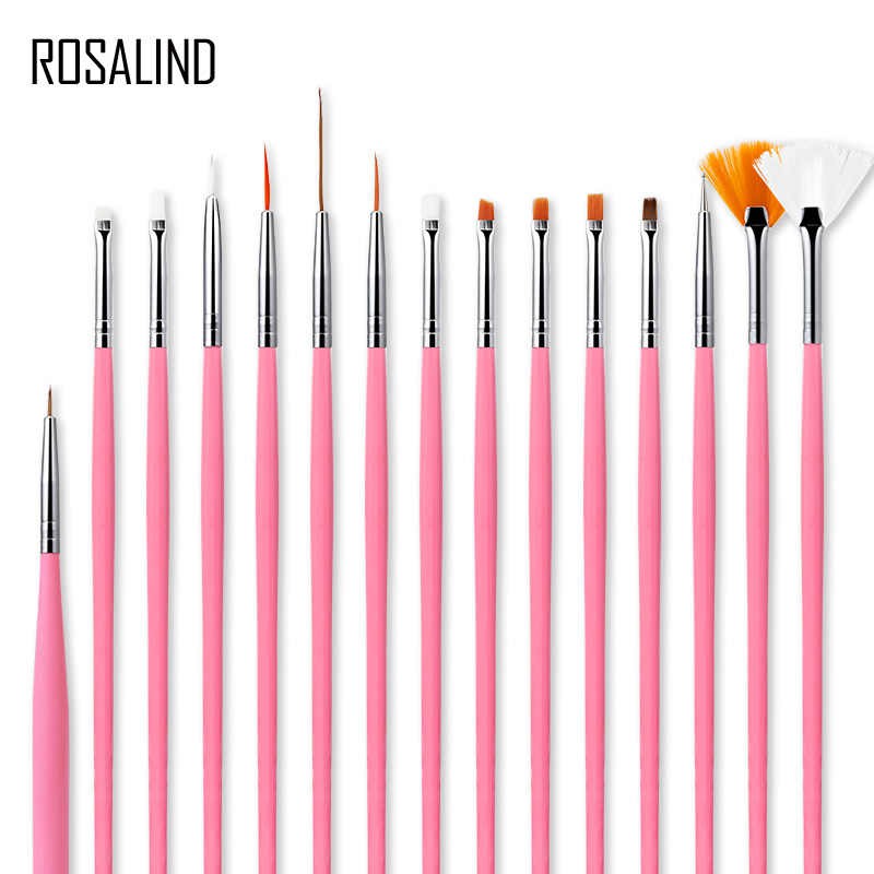 Rosalind Brush Set 15 pcs Kuas Nail Art Penghias Kuku