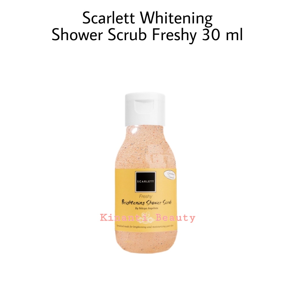 Paket Kosmetik Maybelline 5 in 1 + Scarlett Whitening Shower Scrub Original - Bedak - Maskara - Eyeliner - Lipcream - Pensil Alis - Scarlett Whitening Shower Scrub Charming - Jolly - Freshy - Gratis Tas Kosmetik Pouch-3