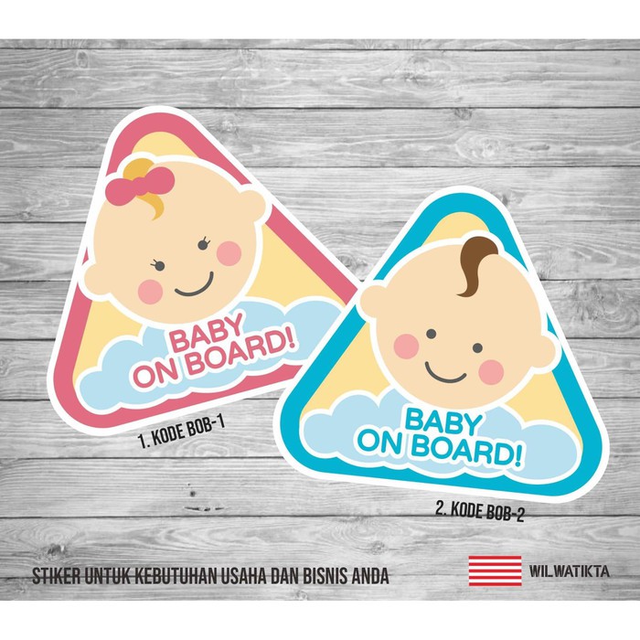 

Sticker Baby On Board medel Cewe dan cowo