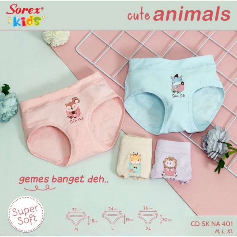 Sorex Kids Celana Dalam Anak Perempuan Super Soft Motif Lucu NA 401