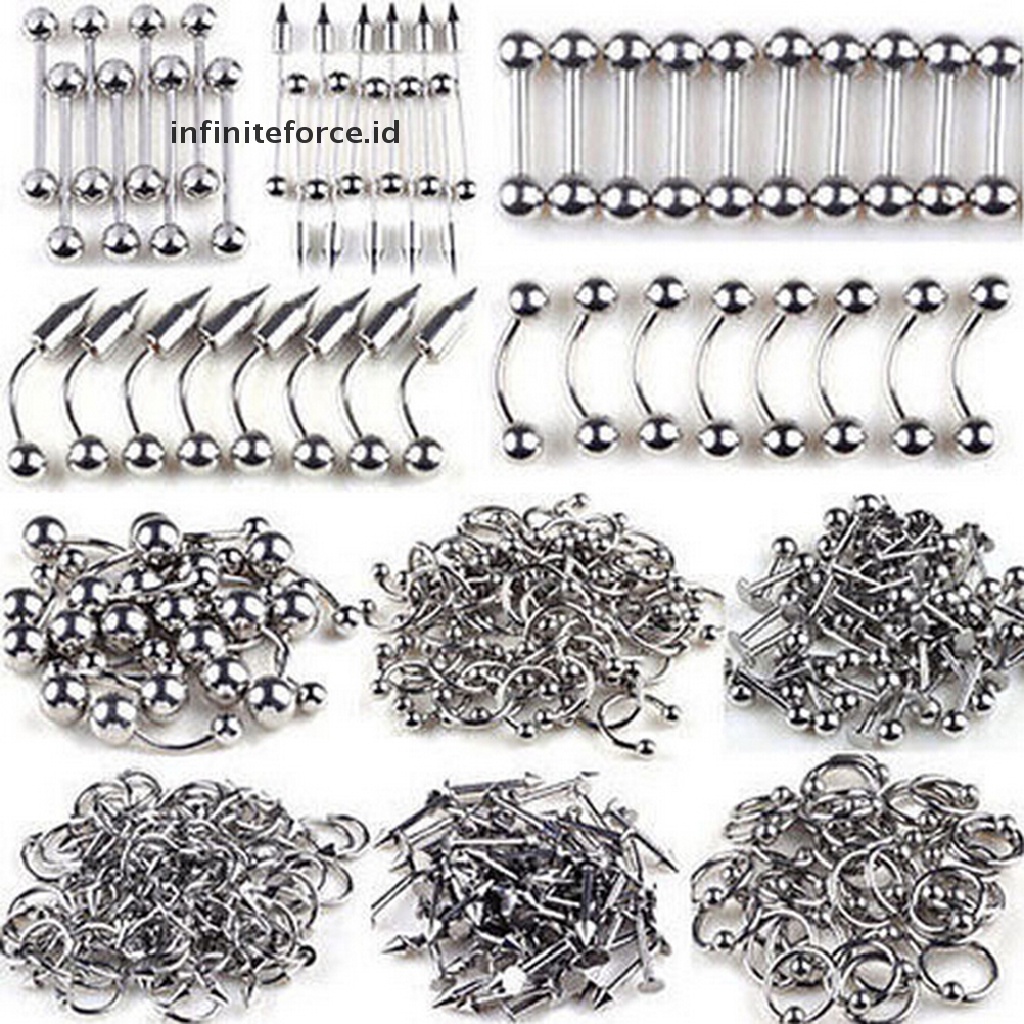 85pcs Anting Tindik Lidah / Alis / Bibir / Pusar Bahan Stainless Steel