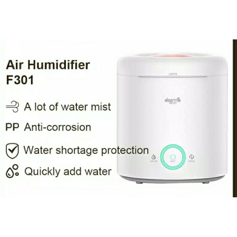 Deerma F301 Household air humidifier Mute Humidifier New Capacity 2.5 L