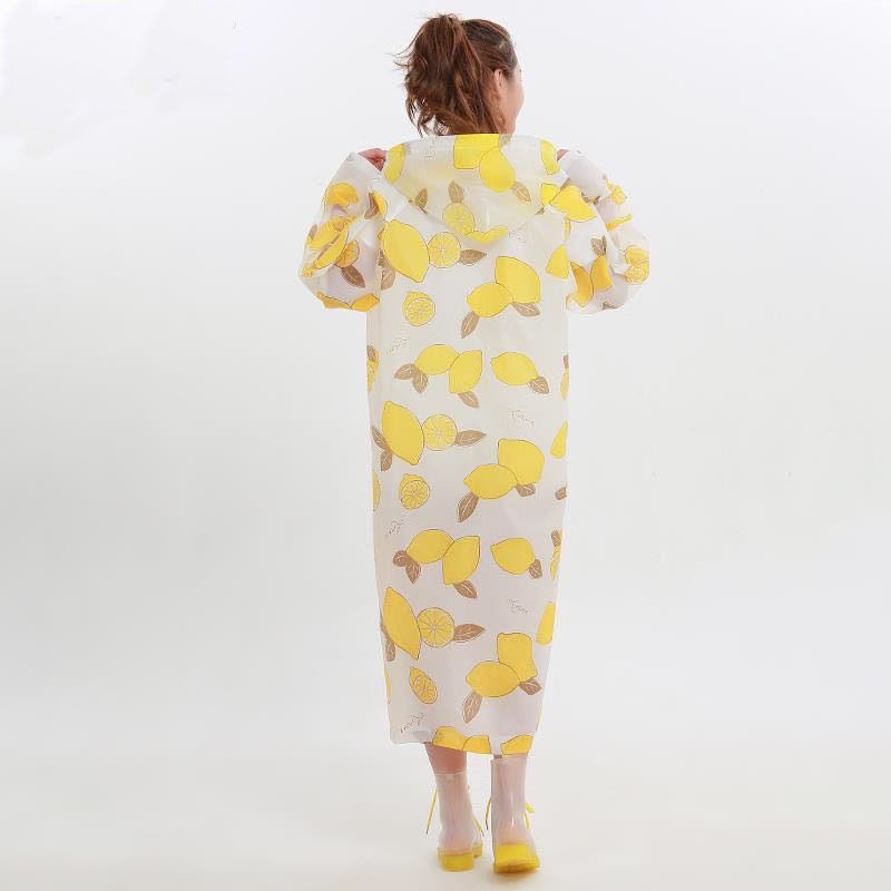 Jas Hujan Terusan Eva Raincoat Home Travel Fashion Yellow Lemon MJ-862 Best Quality - Mantel Mantol Terusan Korea Keren Kikinian