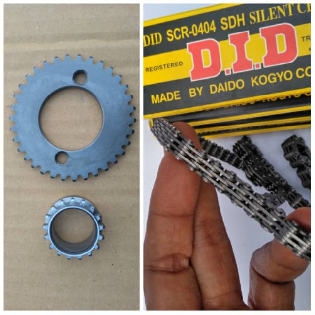 Rantai Keteng Kamprat Tiger DID Japan Tebal 4 Lapis 102 Mata dan Gir Sentrik