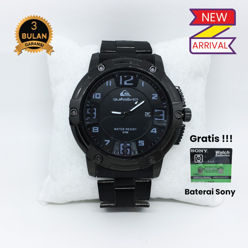 Jam Tangan Pria Tali Rantai Quick Silver Black