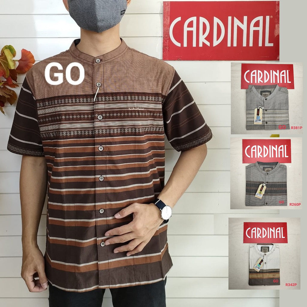 BB CARDINAL CA KEMEJA KOKO Taqwa Pakaian Pria Original Baju Muslim Salur Lengan Pendek Kekinian