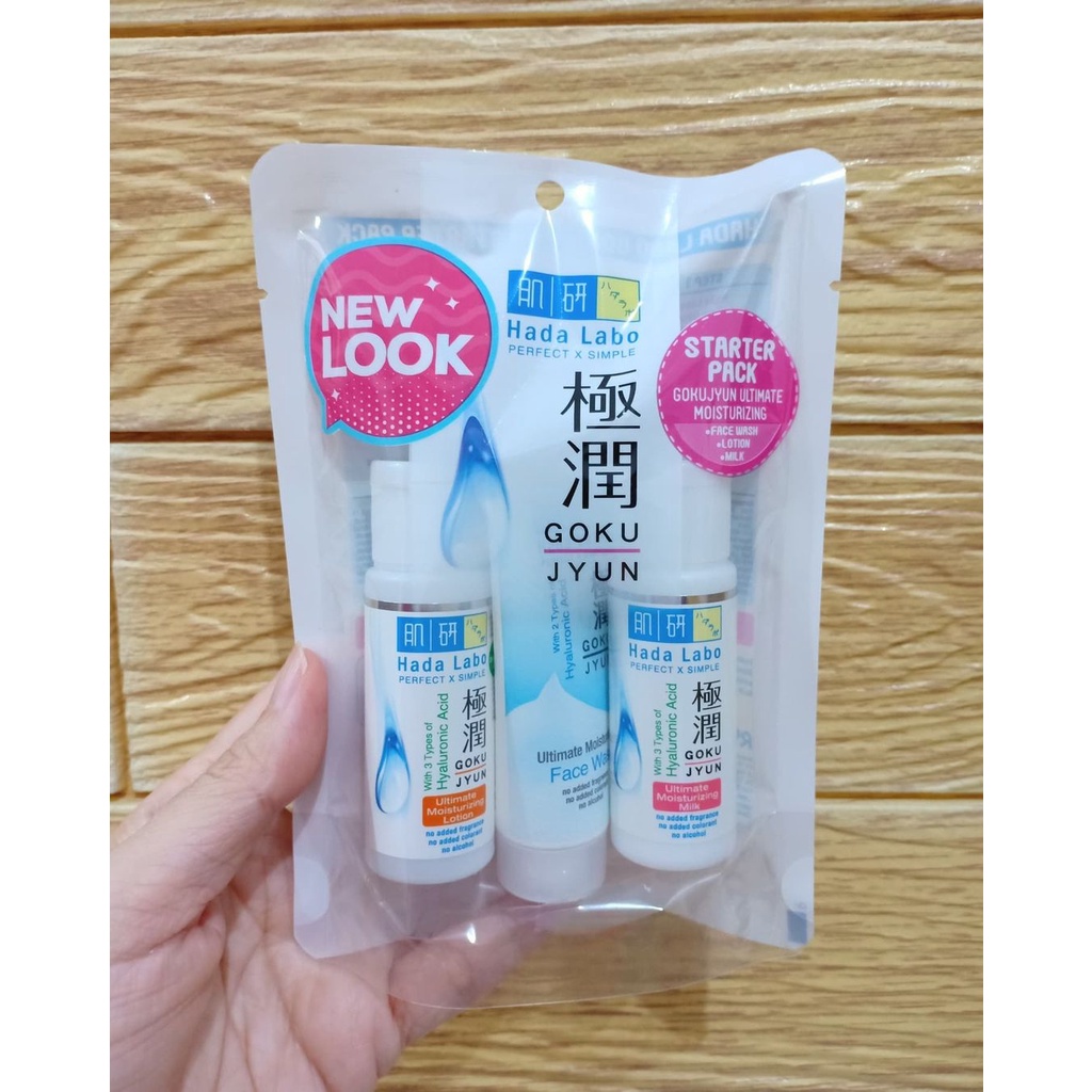 [ GROSIR ] HADA LABO Gokujyun Ultimate Moisturizing Starter Pack - 3IN1 Starterpack/Putih