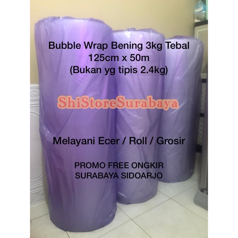 

Bubble Wrap Bening 3kg Tebal Bubblewrap Roll 125cm x 50m Bisa Ecer Roll Grosir