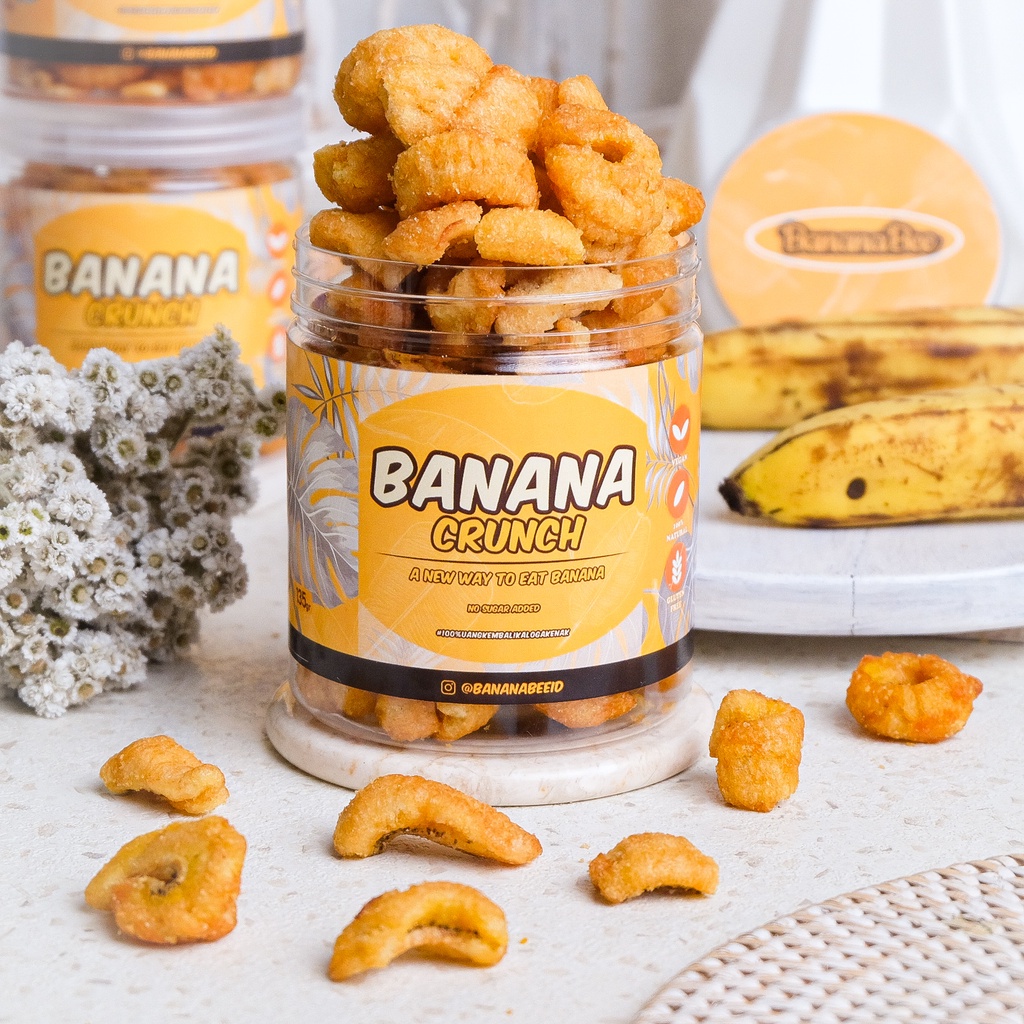 

Banana Crunch (PREMIUM) / Keripik Pisang / Banana Chips 135gr in jar / BananaBee