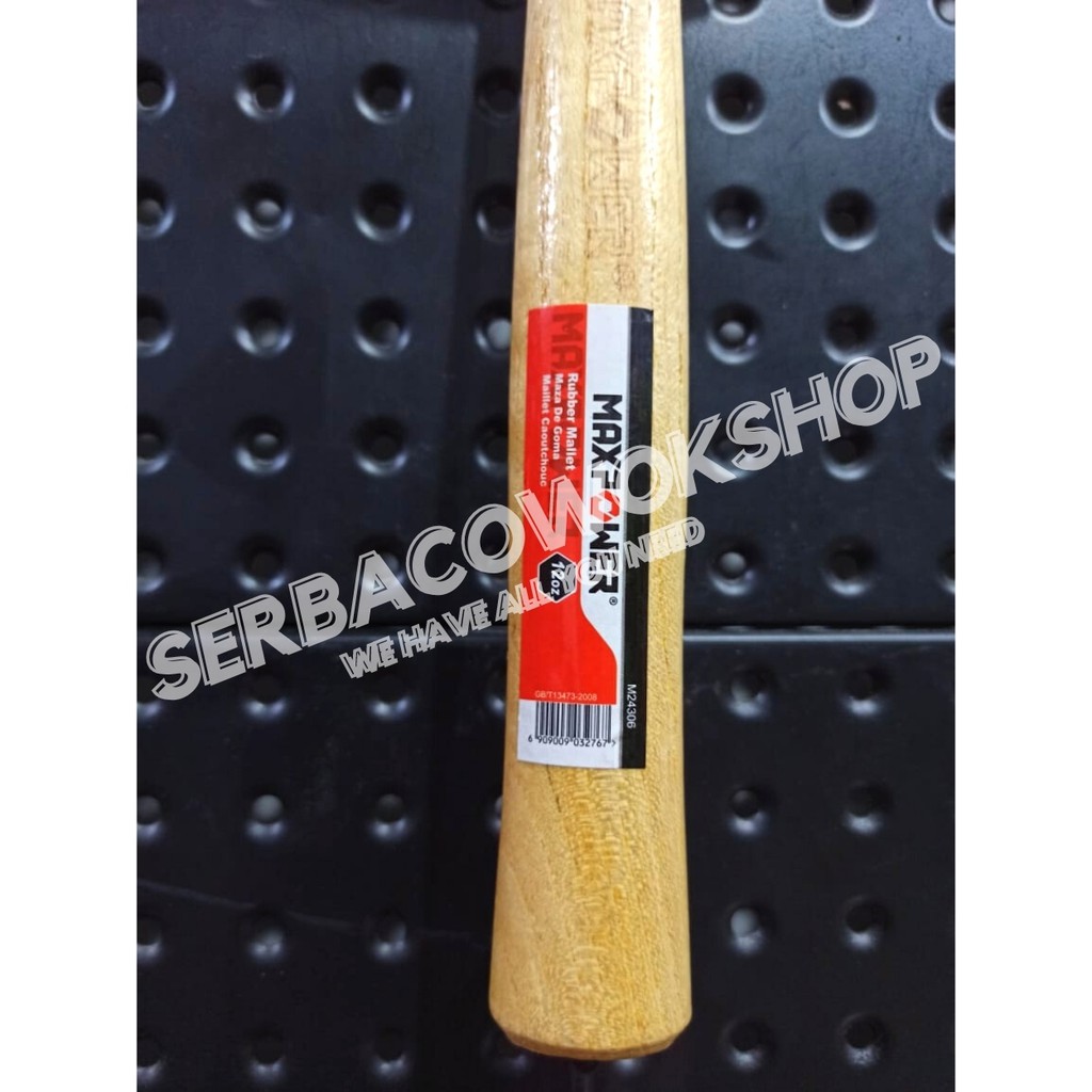 MAXPOWER Palu Karet 12 Oz Gagang Kayu - Rubber Hammer Wooden Handle Termurah Berkualitas