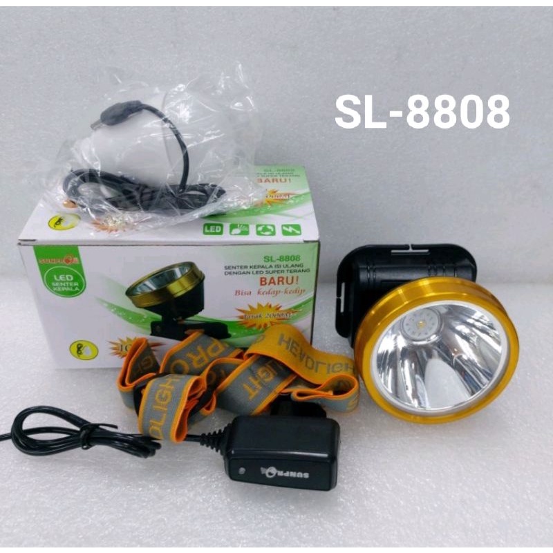 Senter Kepala LED Sunpro SL-8808 Jarak 2000 M Bonus Bola lampu 10 Watt