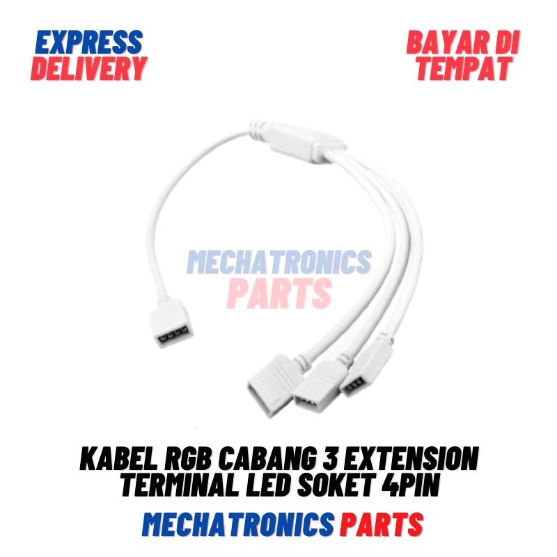 Kabel RGB Cabang 3 Extension Terminal LED Soket 4pin