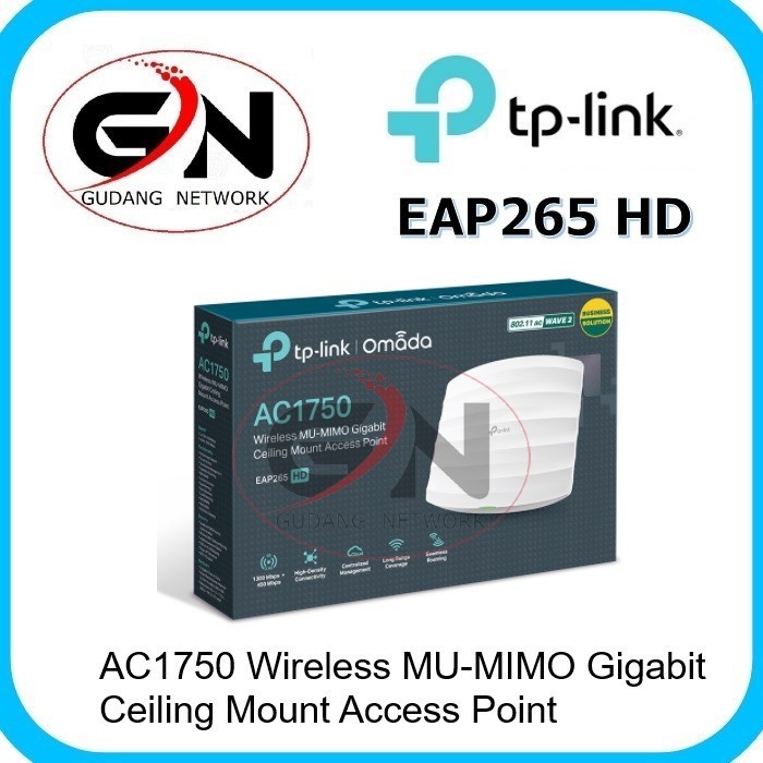 TP-Link EAP265 HD TPLink AC1750 Wireless MU-MIMO Gigabit Access Point