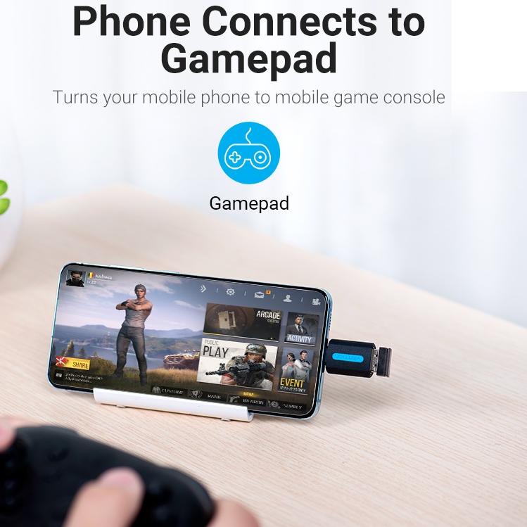 Vention Adapter Konverter Tipe C Ke Usb 3.0 Otg Male Ke Female 3a 5gbps Untuk Gamepad Handphone / La