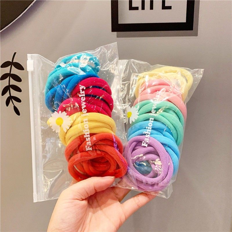 [COD] Ikat Rambut Donat Besar Warna Warni Cute Import Karet Rambut Handuk Kuncitan Rambut Elastis