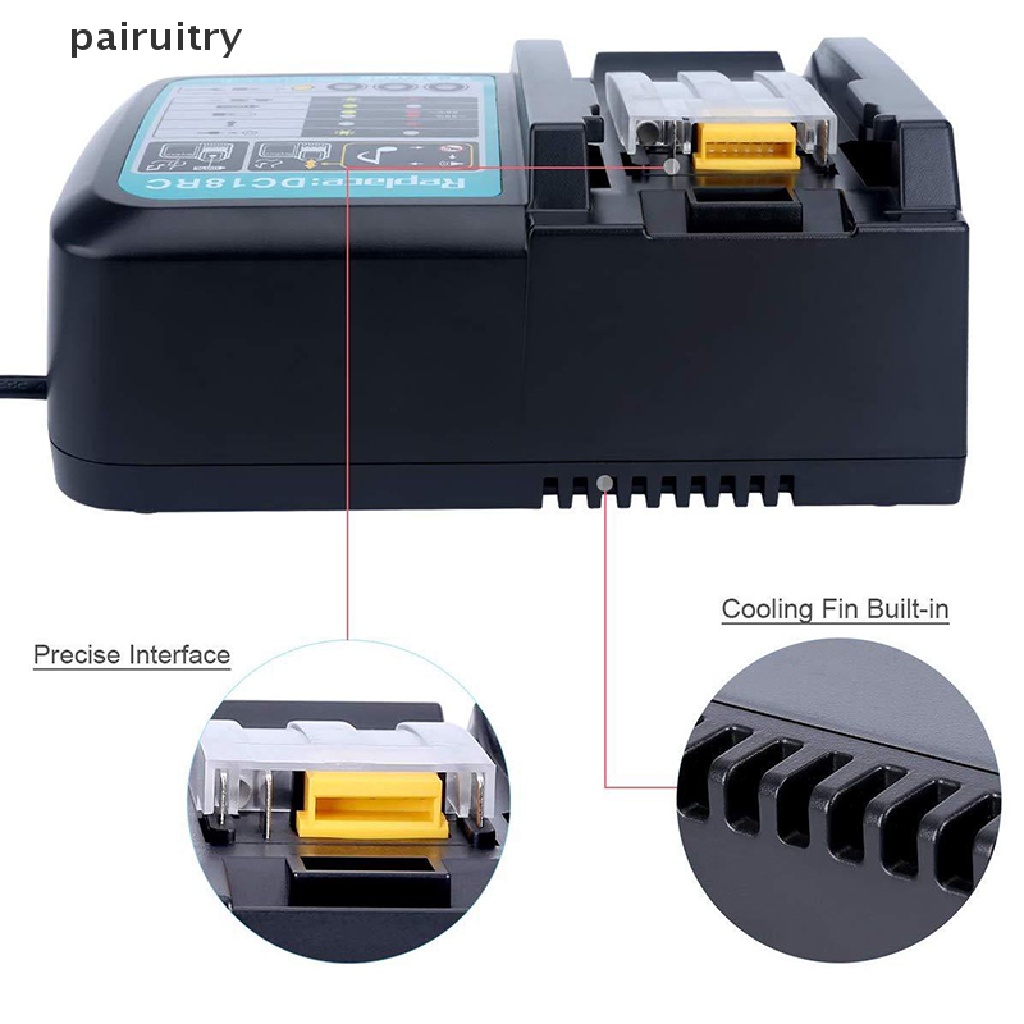 Prt DC18RC 3A 14.4V-18V Charger Baterai Fast Charging Untuk Makita PRT