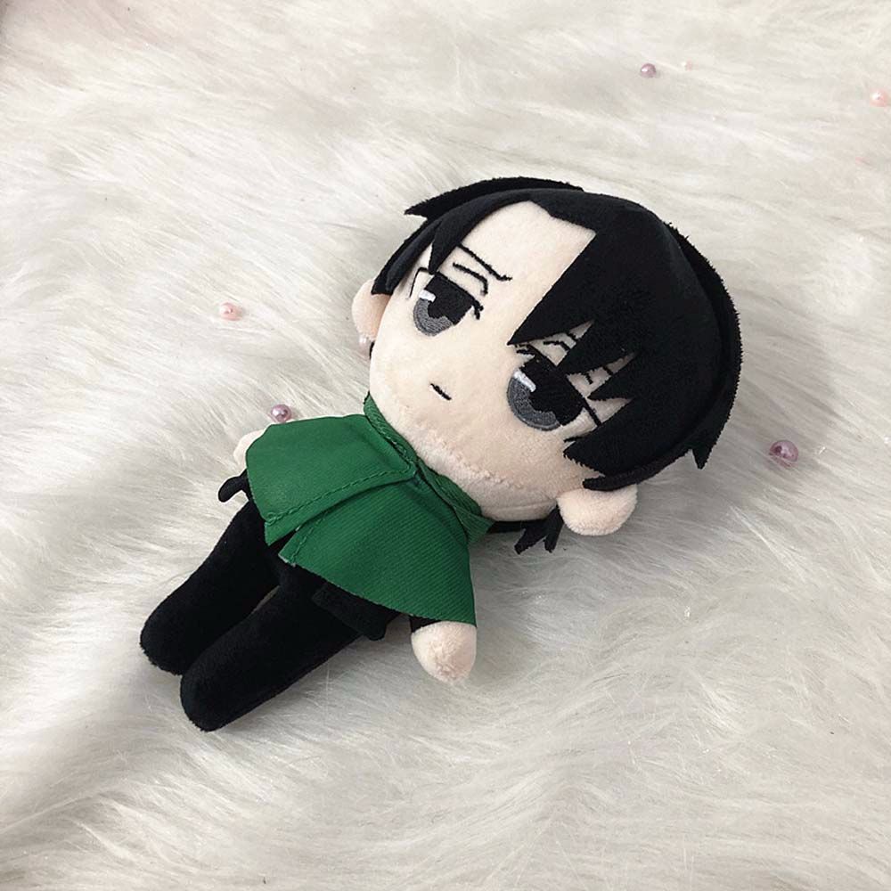 Needway  20cm Attack on Titan Anime Plush Dolls Plush Toys Figure Toys Ackerman Soft Stuffed Levi Ackerman Eren Jaeger Plush Pillow Stuffed Toys