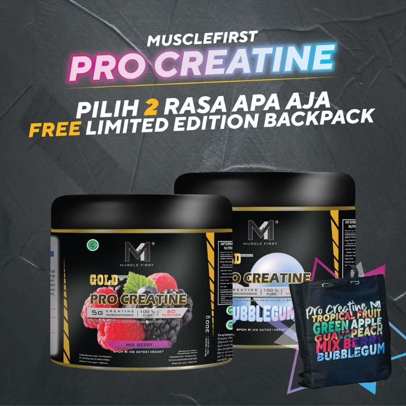 Muscle First Pro Creatine 360 Gram / 60 serving Gold Series BPOM HALAL MUI MuscleFirst M1 NUTRION