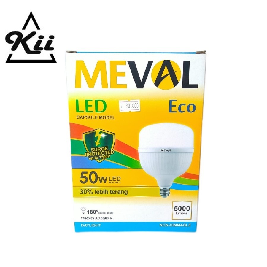 Meval Bohlam Bulb LED Putih - Meval Lampu Bohlam LED Putih 50 Watt