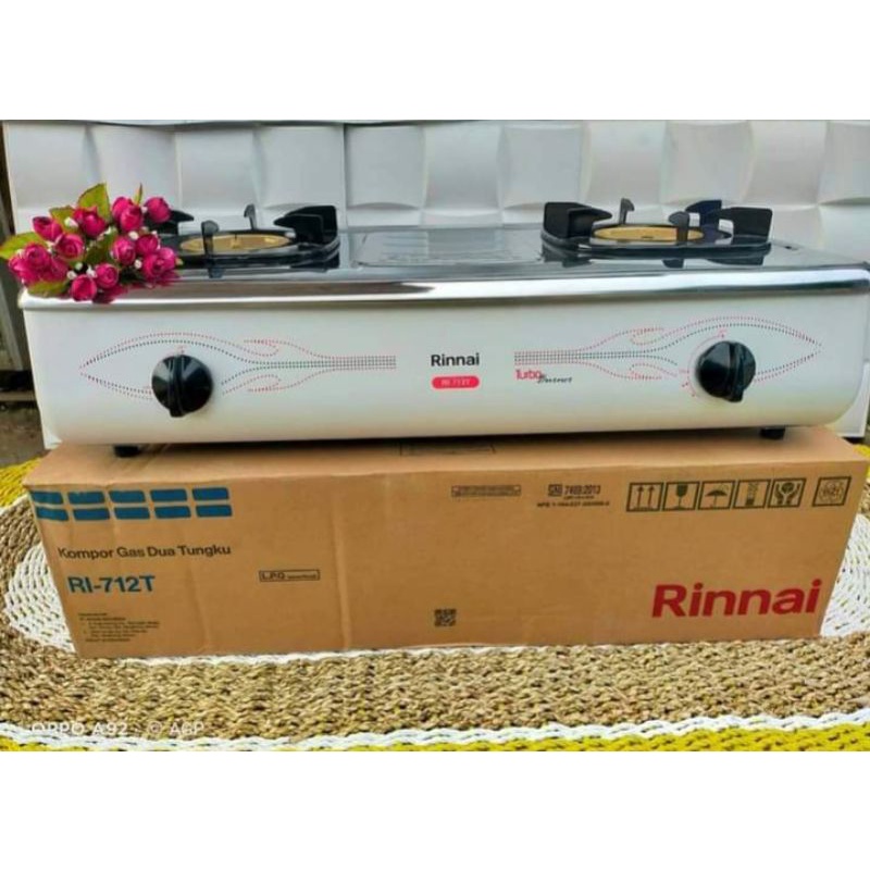 RINAI kompor 2 tungku 712 T stainlias api turbo original