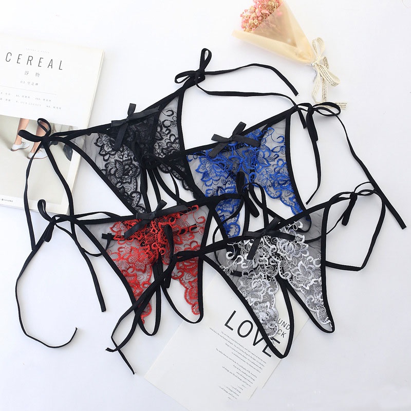 G String Wnita Renda bordir berongga thong Celana Dalam Low Waist Lingerie Sexy 3C162