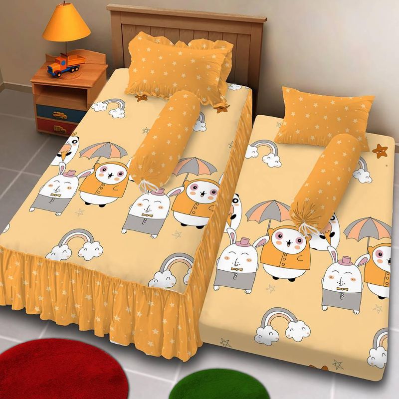 Sprei kintakun duo 120x200-Sprei kintakun sorong-Sprei bahan halus-sprei rumbai-Sprei adem-Sprei dob